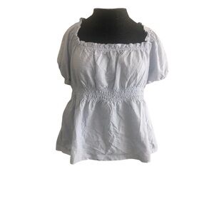 J. Crew Smocked Textured Babydoll Blouse